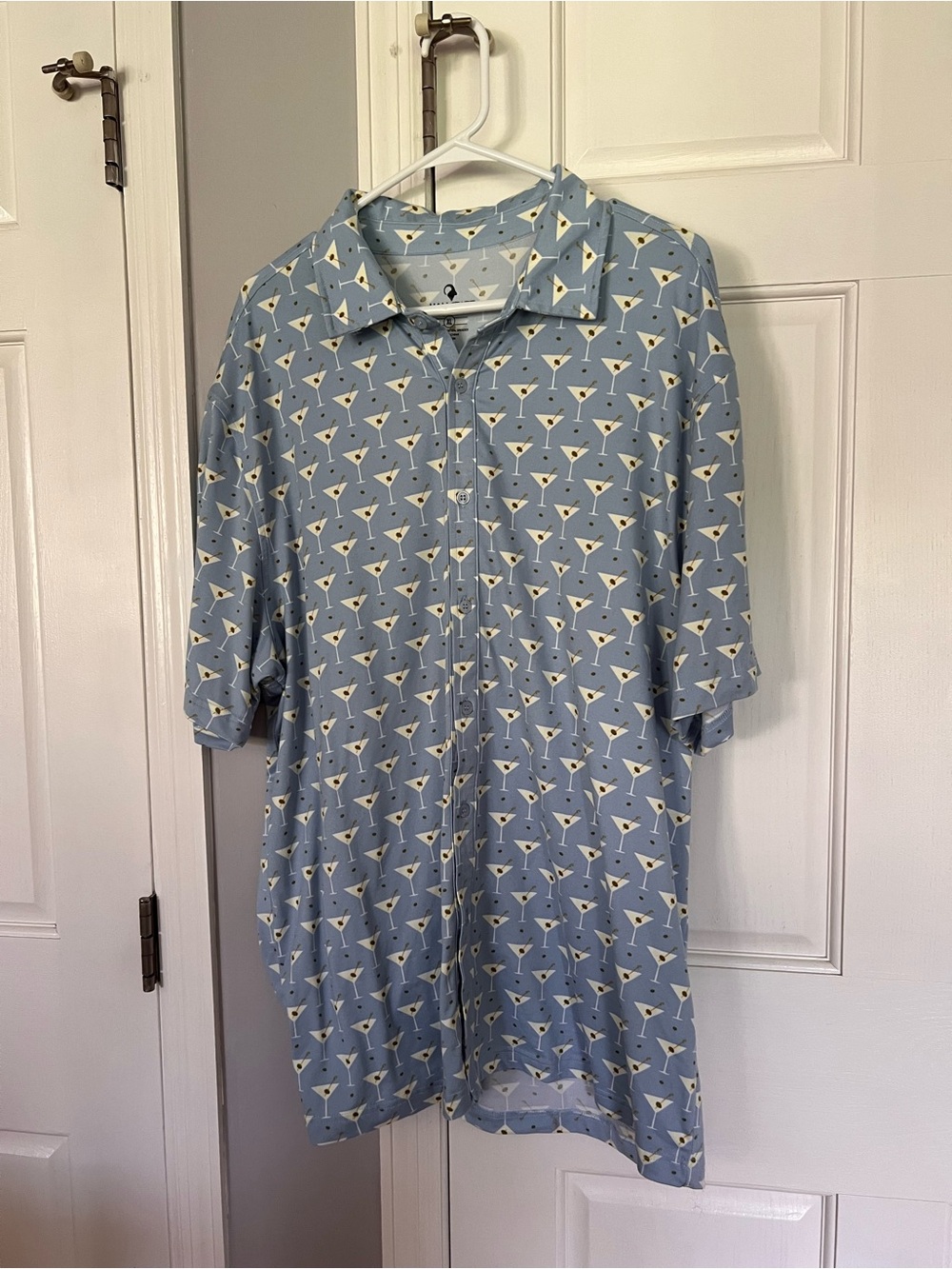 Hallstatt - Light Blue Martini Print Button-Up Shirt